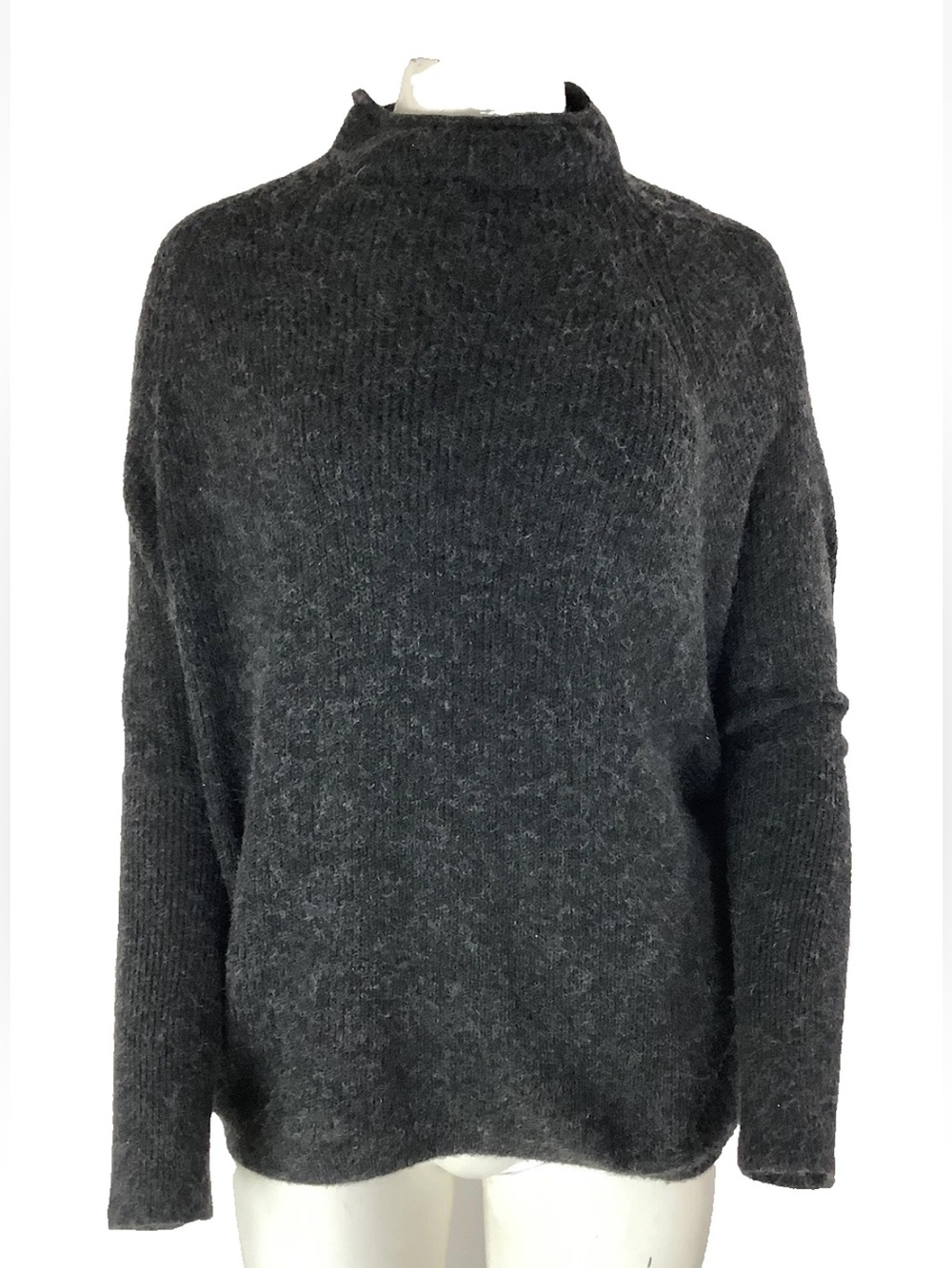 NWT Lou Grey Sz S Soft Feel Ribbed Knit Cowl Neck Pullover Fall Sweater Gray